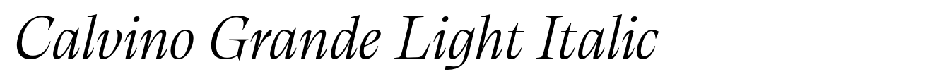 Calvino Grande Light Italic
